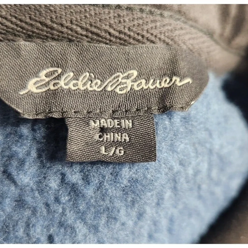 Eddie Bauer Sweater Size Large Fleece Quarter Zip Pullover Athleisure